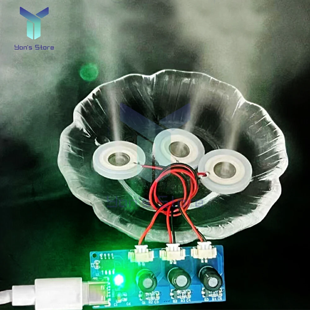 DC 5V Dual Spray Three Spray Electrified Direct Spray No Switch Ultrasonic Film Atomizer Sheet USB Mini Humidifier Module Type C