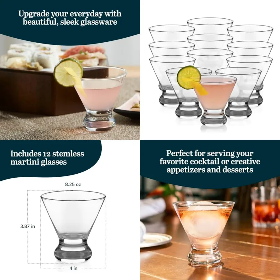 

Martini Glasses Set Of, Dishwasher Safe Holiday Martini Glass, Lightweight Cocktail Glass Set for Wedding Party
