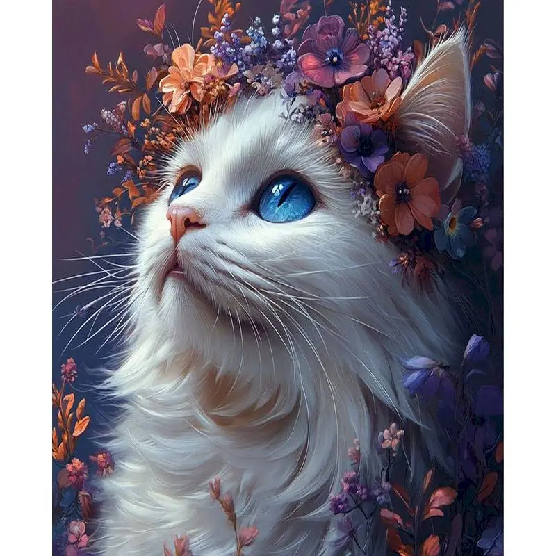 

SDOYUNO 5D DIY Diamond Painting Flower Full Square/Round Diamond Embroidery Mosaic Cat Paintings For Interior Home Decoration