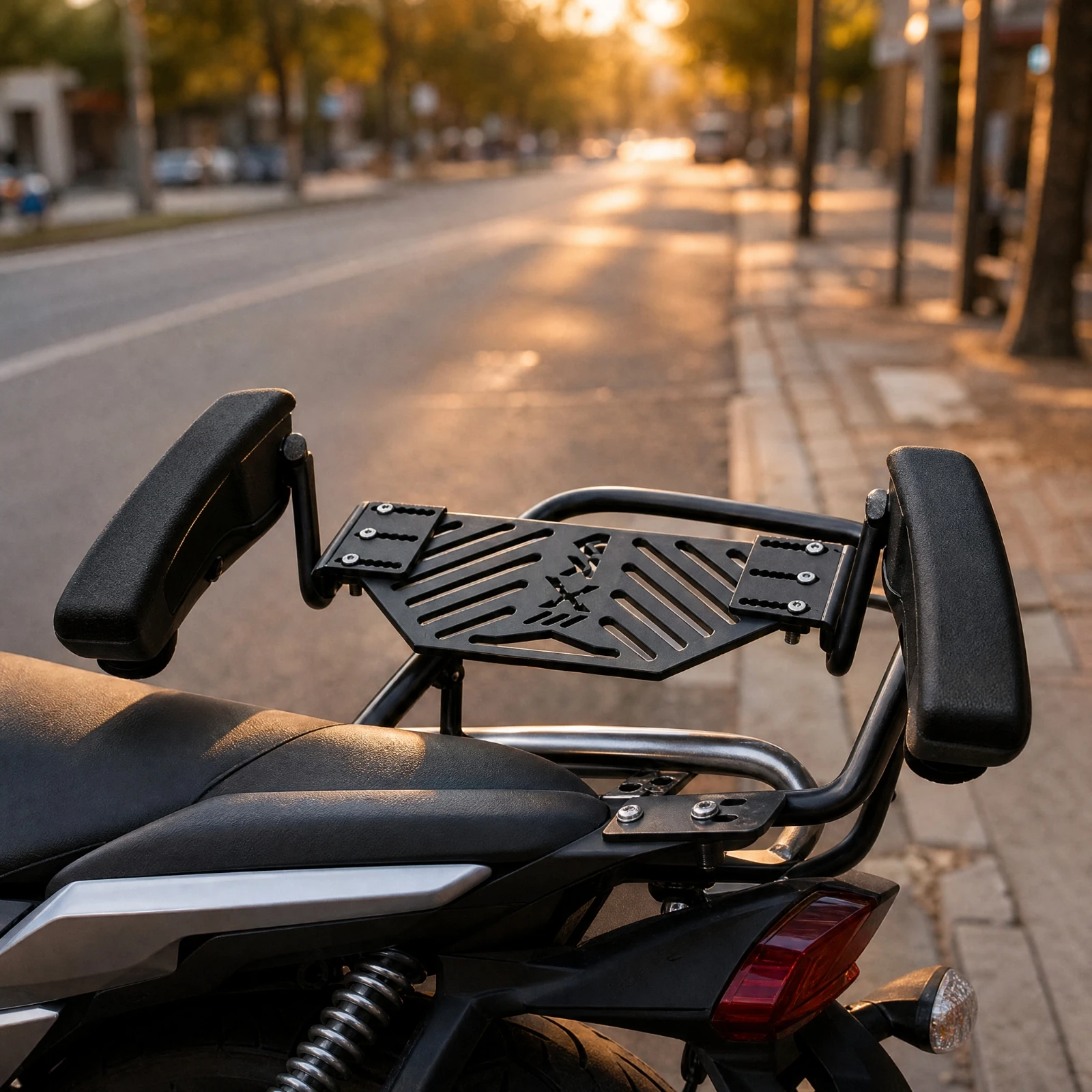 Motorcycle Rear-Rack Passenger Armrest Stainless-Steel Base Electric Bike Rear-Rack Passenger Armrest Sturdy for Daily Commuting