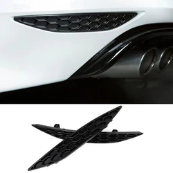 Gloss Black Rear Bumper Reflector Insert Set Honeycomb For Volkswagen Golf 7 GTI R Pre-Facelift 2013-2016