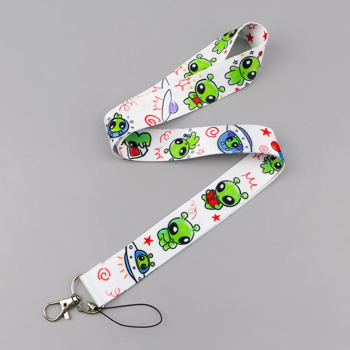 Cartoon UFO Cat Cow Credential Holder Funny Alien Neck Strap Lanyard for Key Keychain USB Badge Holder Keyring Accessories Gifts