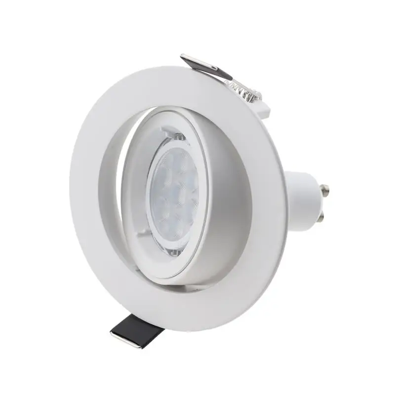 Embeded GU10 / MR16 Spot Light Frame Round Aluminum LED Ceiling Fixture Fitting Trim Kits