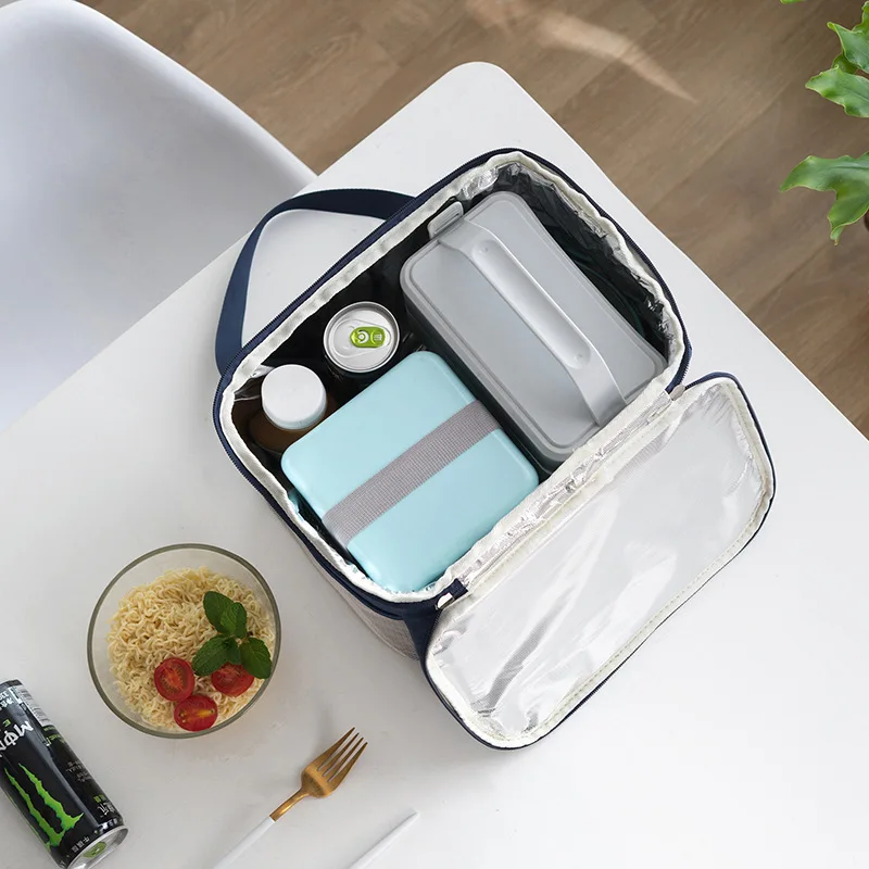 Portable Lunch Bags Food Insulated Bento Handbag Easy Clean Larger Capacity Dinner Storage Bag For Outdoor Picnic School Work