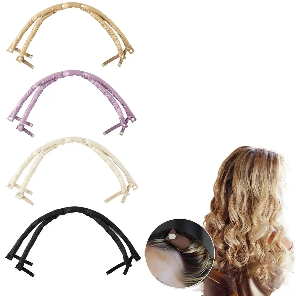 2Pcs Sponge Curling Lazy Heatless Curling Rod Big Wave Bouncy Curling Hair Non-Heat Curling Irons Head Hair Curler DIY