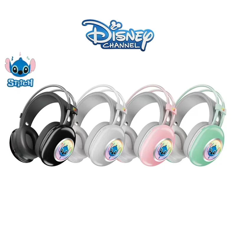 New Disney PG-706K Creative Cartoon Stitch RGB Head on Bluetooth Earphones as a Gift for Children and Students