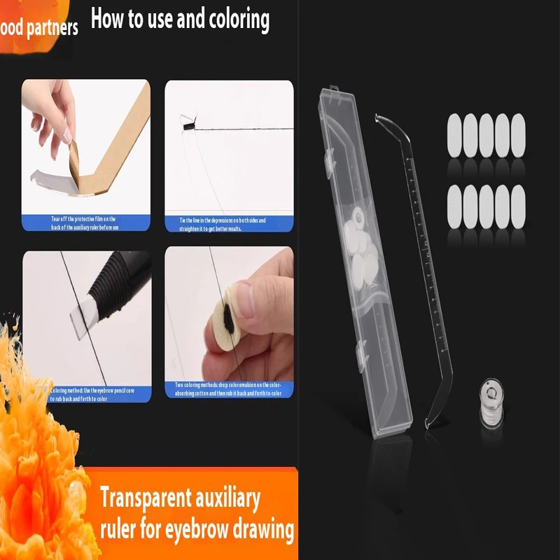 

1 комплект, линейка для прецизионного позиционирования татуировок, формирователь, маркер для картографирования, измерительная прозрачная шкала, гибкий дизайн для симметричных бровей