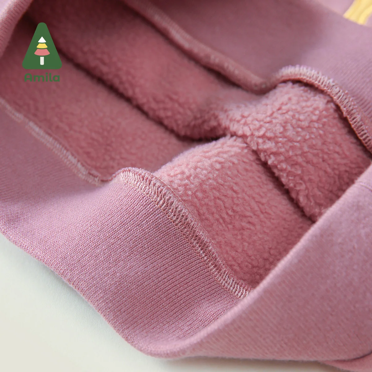 Amila Baby Children Hoodie 2024 Winter New Multicolour Mock turtleneck Fleecing Embroider Cute Baby Clothing