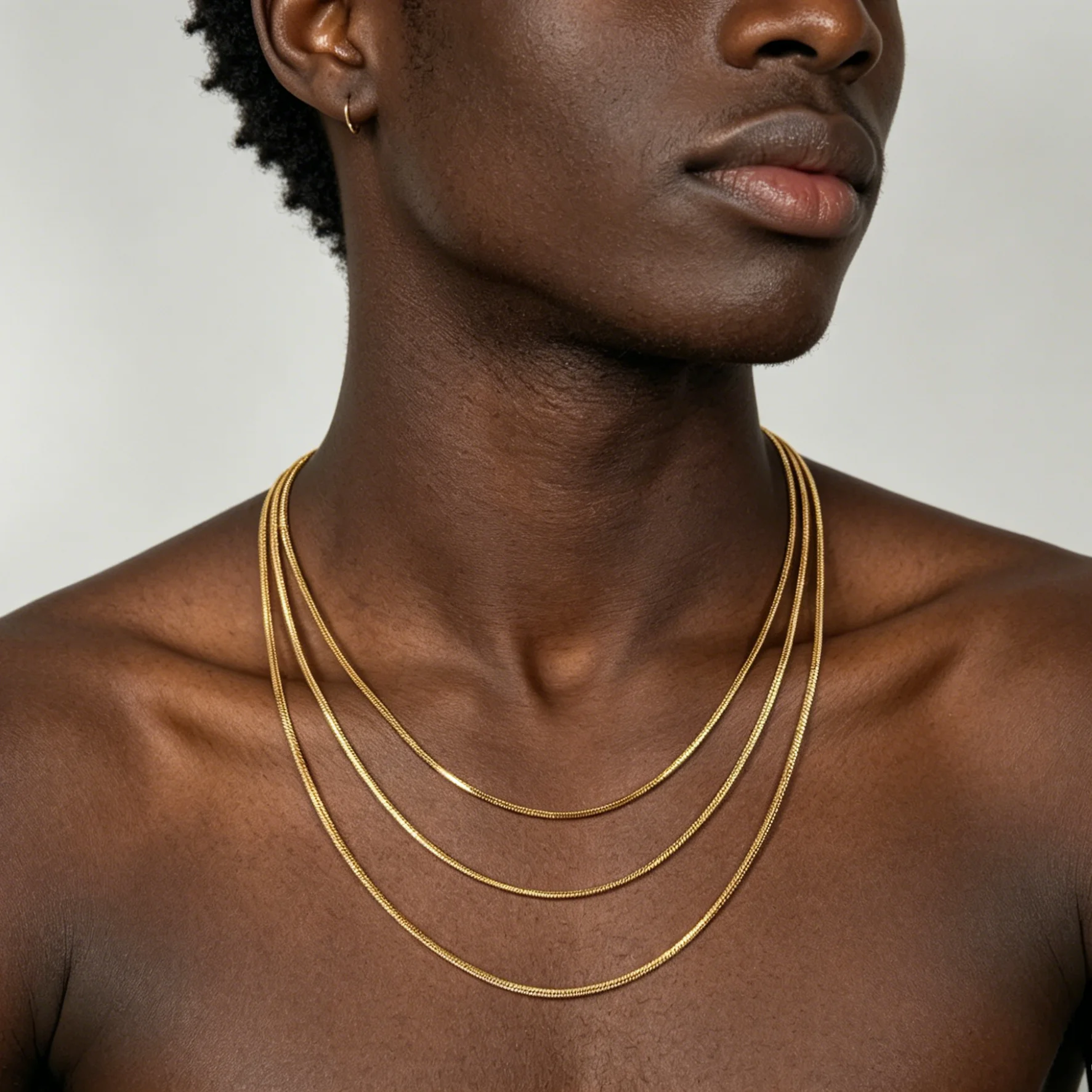 Minimalist Titanium Steel Unique Eight Sided Snake Bone Chain Necklace Fashion Unisex Hip-Hop Colorfast Jewelry Accessories Gift