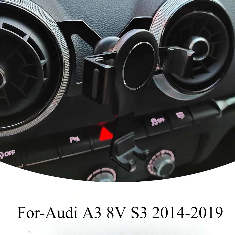 For-Audi A3 8V S3 2014-2019 Cell Phone Holder Mobile Bracket Car Mount Accessories Black