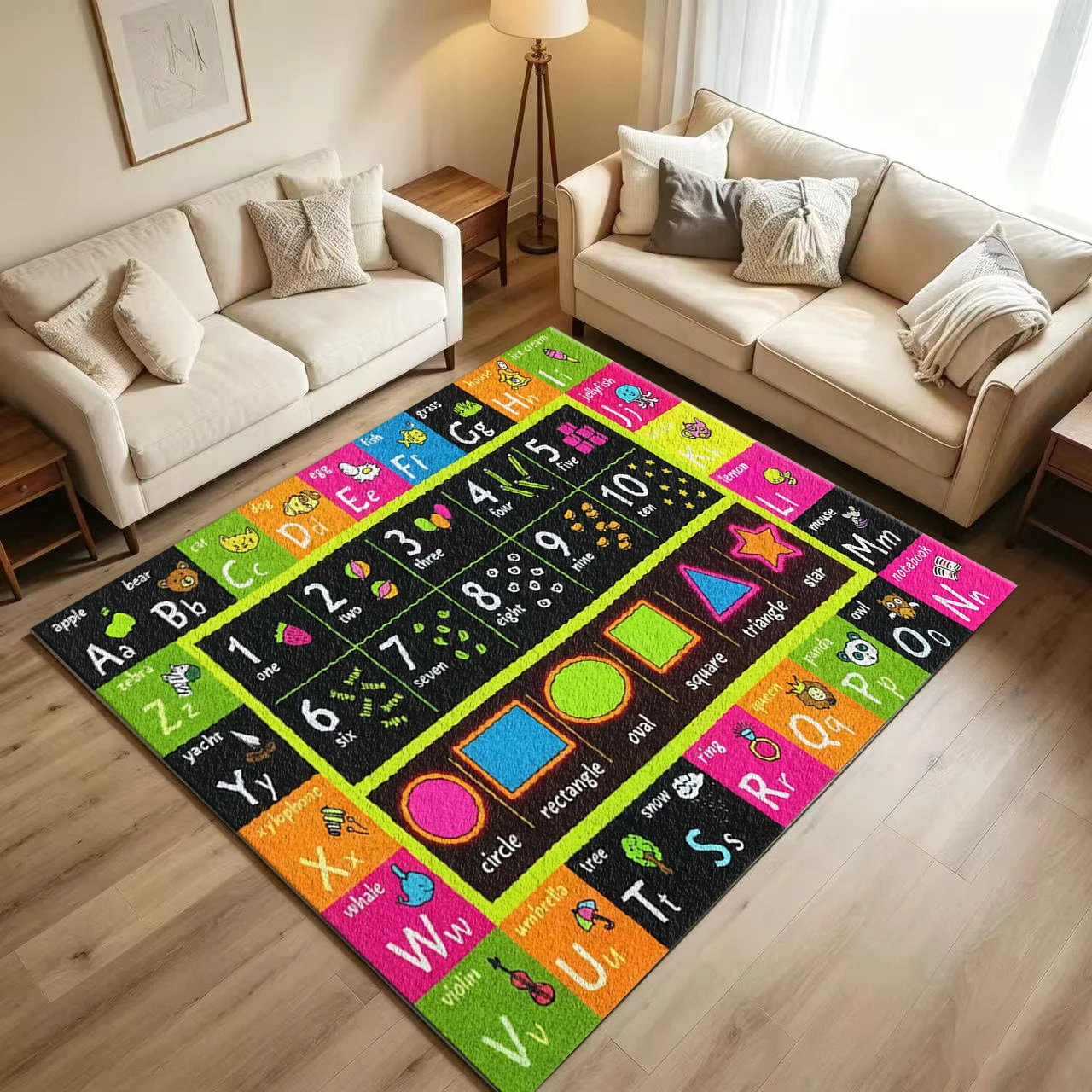 Children's Educational Tools: Alphabet, Numbers, Shape Learning Mats, Play Mats, Floor Mats, Classroom Playroom Floor Mats