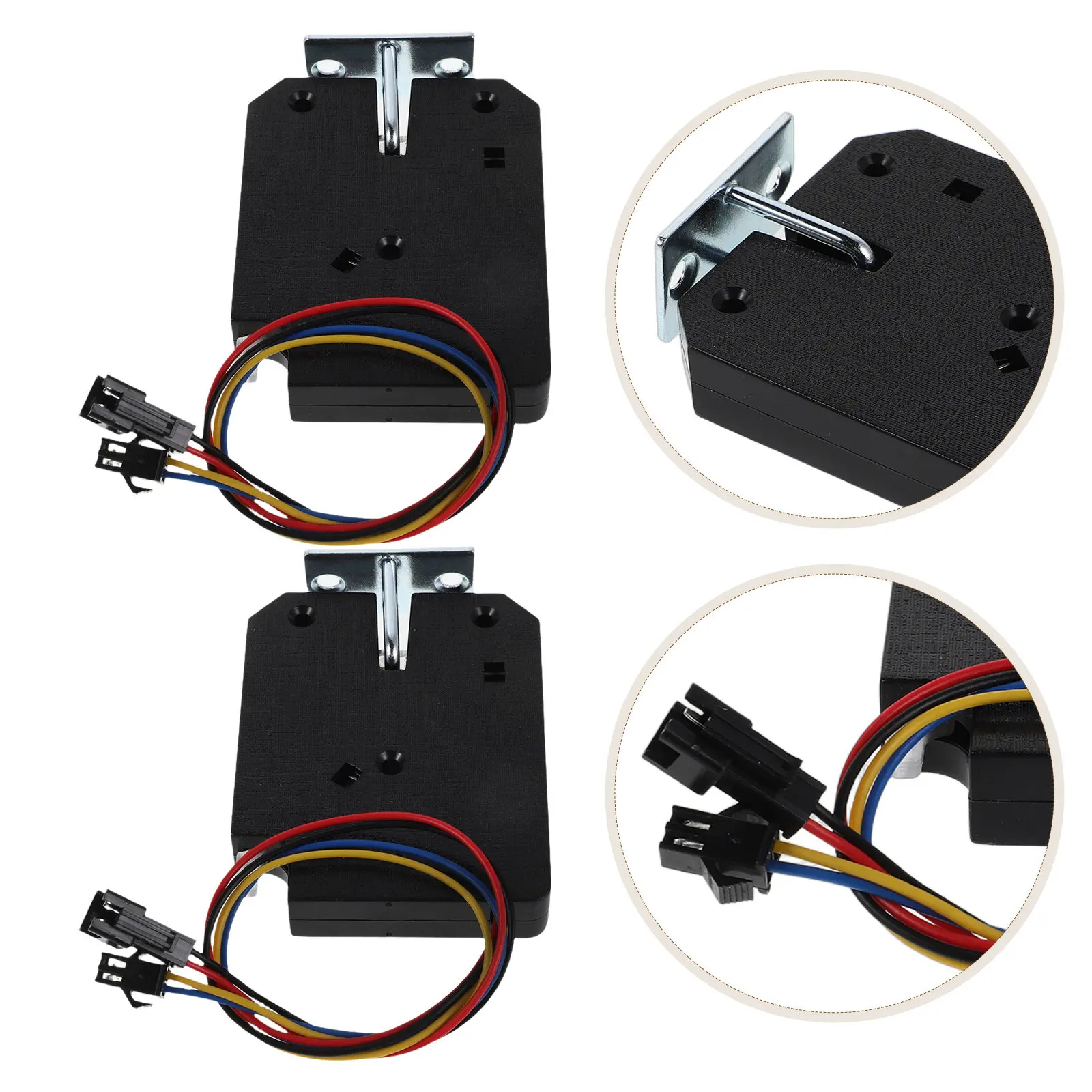 2Pcs Black Titanium Alloy Electronic Bolt Lock Dc 5V Electromagnetic Cabinet Drawer Lock for Office Home Storage Locker Vending