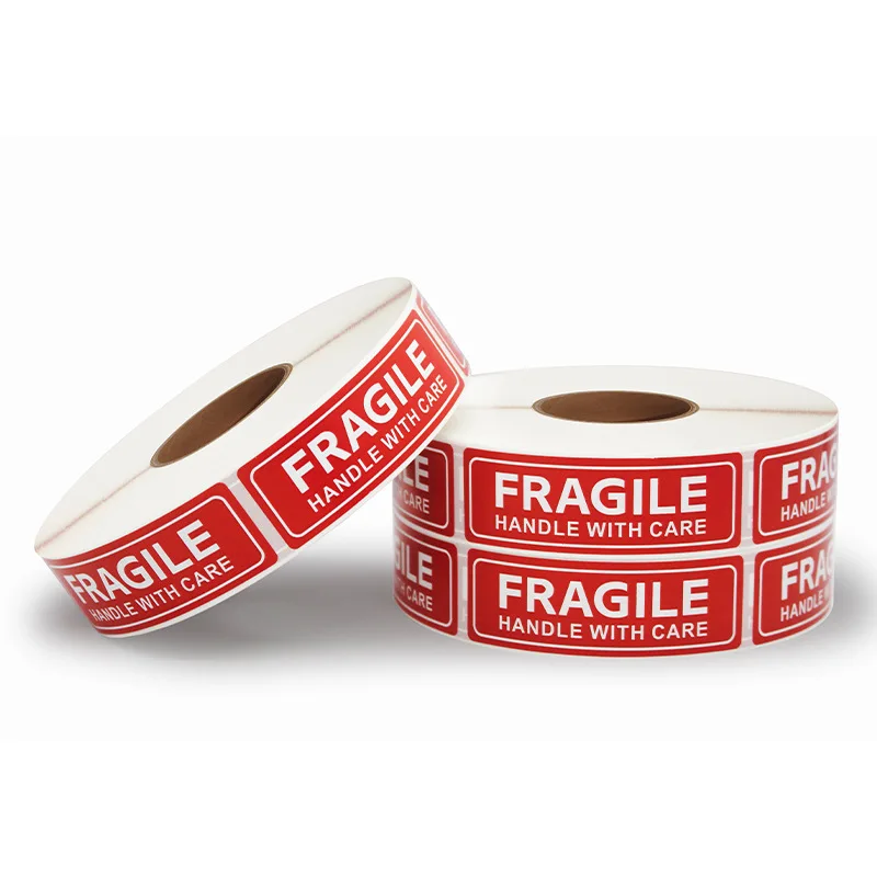 120pcs/roll Fragile Stickers Handle With Care Warning Tags, Waterproof Adhesive Labels for Shipping Parcel Moving Boxes