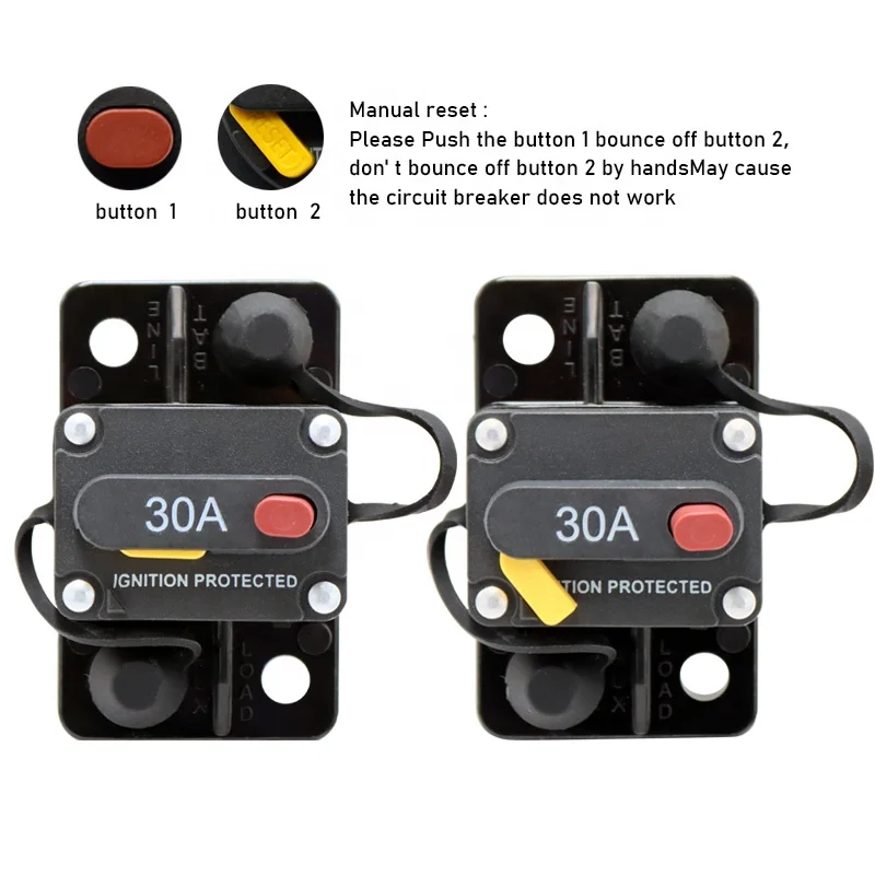 

20A 30A 40A 50A 60A Car Audio Circuit Breaker Reset Fusecaravan Manual Reset Circuit Breakers for Marine Truck Boat RV