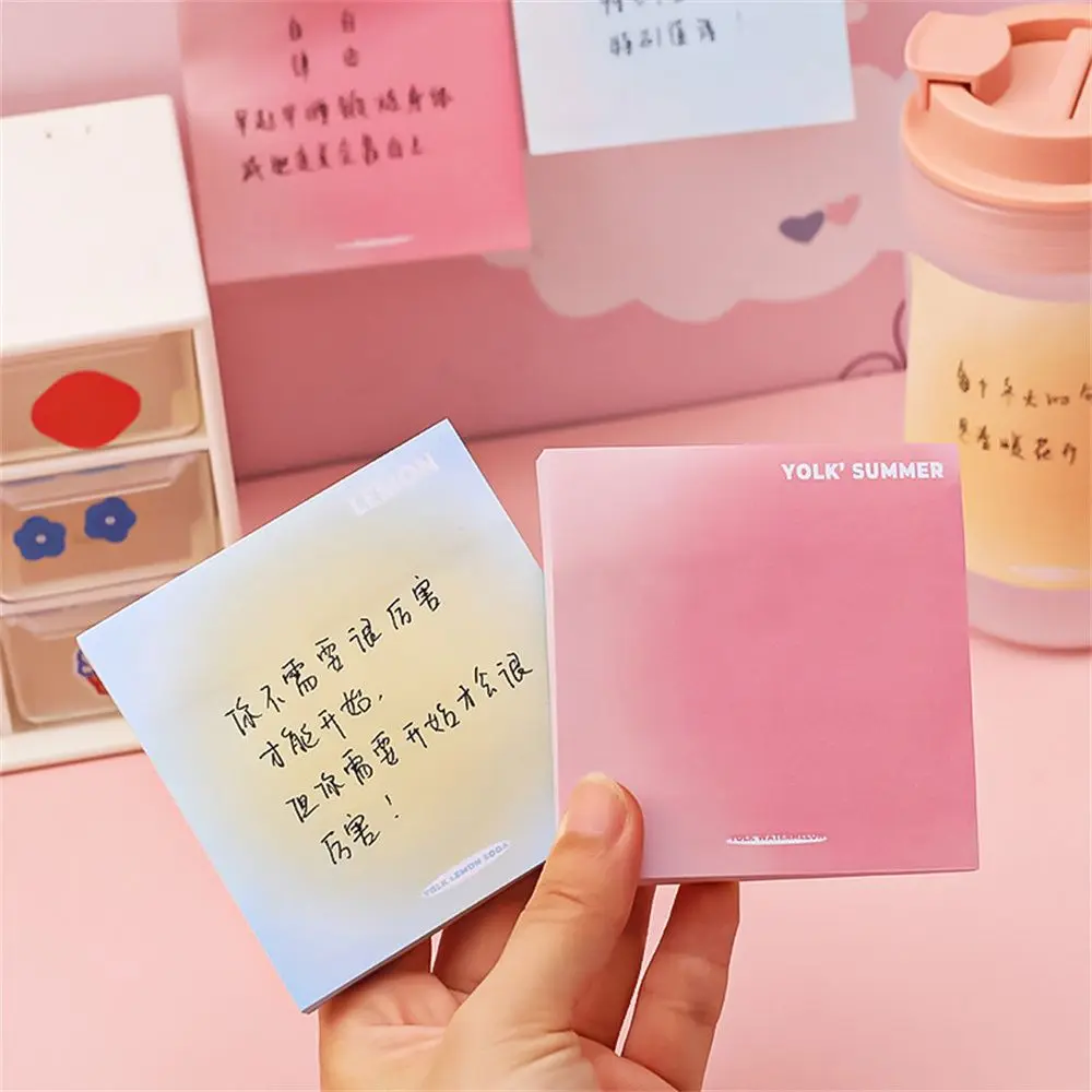 Cartoon Writing Paper Scrapbooking School Office Supply Stationery Gradient Color Memo Pads Notebook Bookmark Sticky Notes