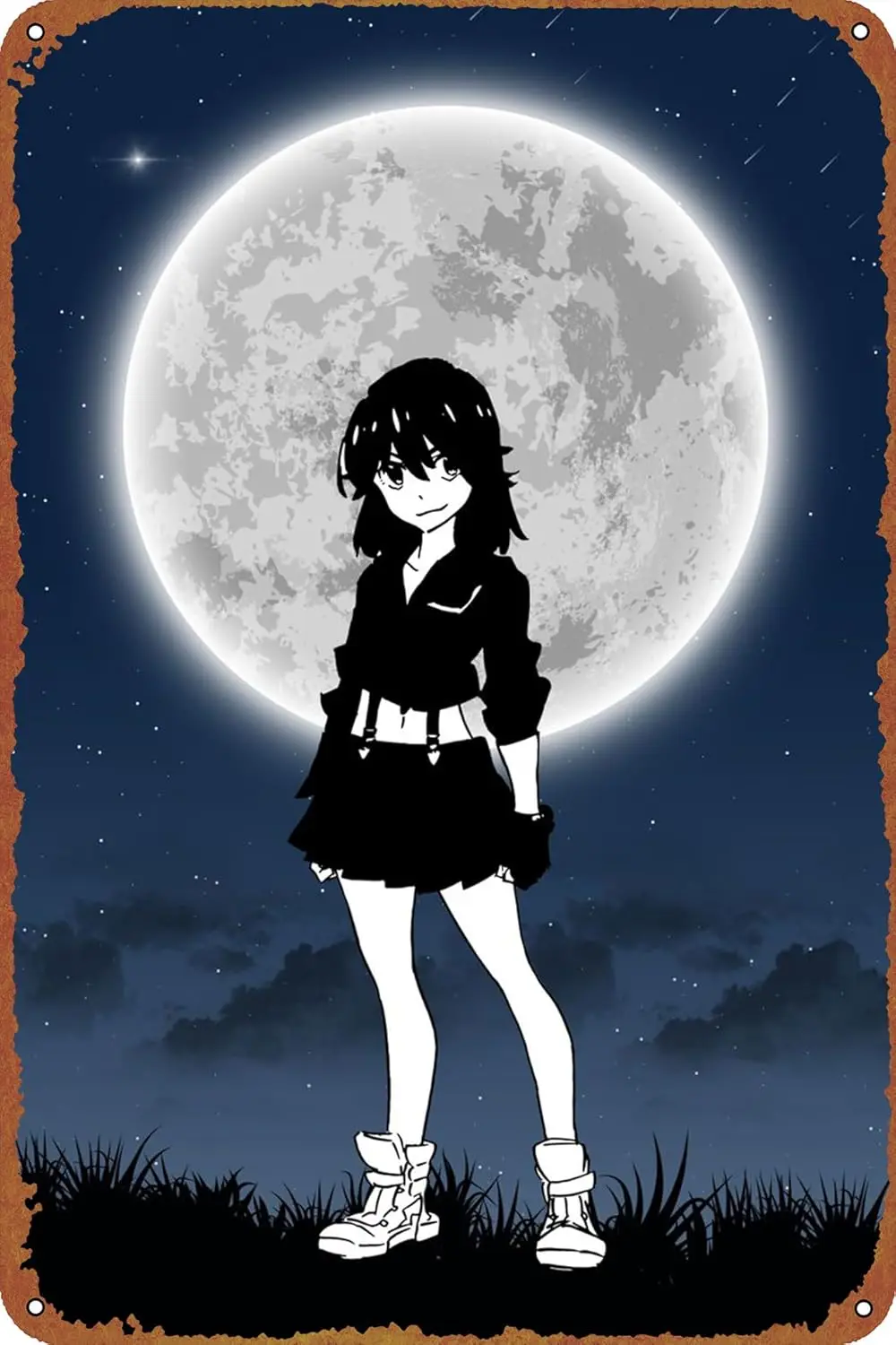 Póster de Kill La Kill Matoi Ryuko - Letrero de metal vintage para decoración de hogar, bar, pub, garaje, regalos - Aluminio