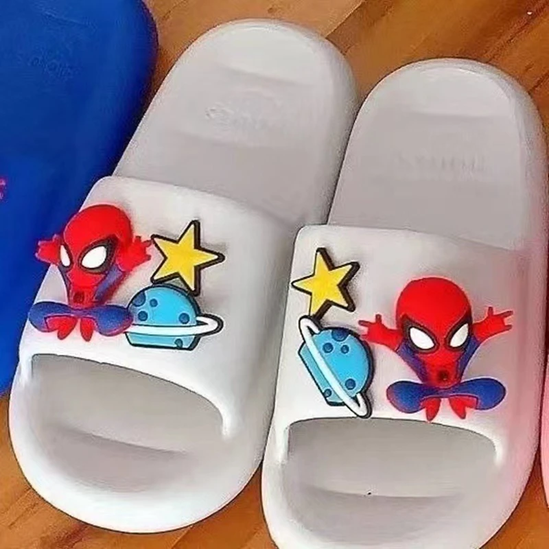 Summer Children Slippers Cartoon Spiderman Print Baby Boy Girl Kid Adult  Antiskid Soft House Indoor Beach Home Shoes 33-38