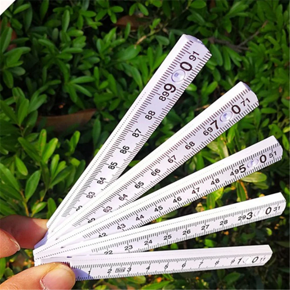 1Pc Portable Plastic Folding  0.5/1Meter 10 Way Ruler Measuring Ruler Woodworking Ruler