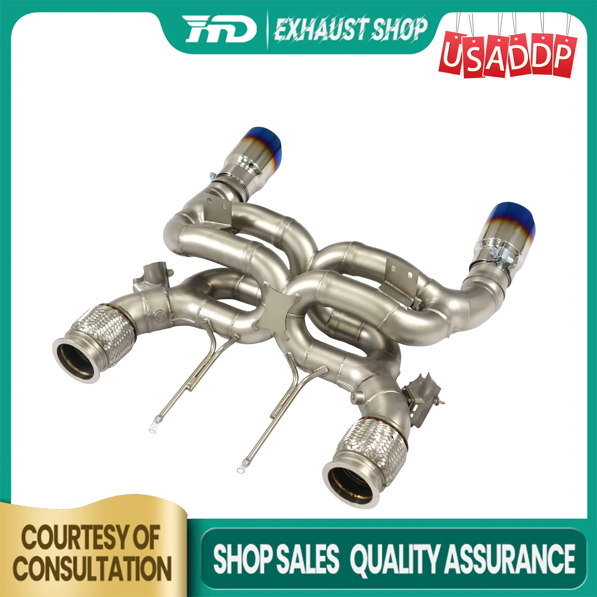 

for McLaren 720S Catback Exhaust system OEM Valve SS304 Dual X-tube design Non-destructive installation HMD