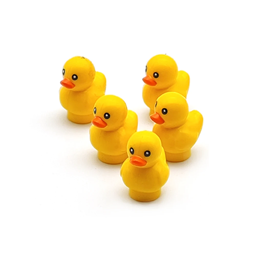 5pcs Animal MOC Yellow duck building block model Zoo ornament Cute Scene collocation DIY Children Educational toy gift