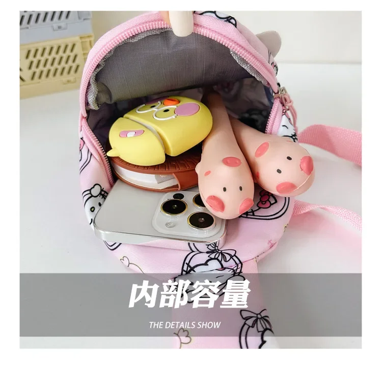 Kawaii Bag Cinnamoroll Backpack Cartoon Shoulder Bag Melody Kuromi HelloedKittys Chest Bags Travel Crossbody Kid Christmas Gift