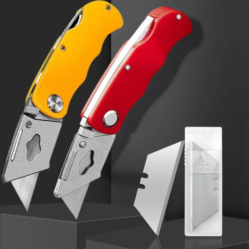 Utility Folding Knife Household Office Stationery Wallpaper Knife Folding Art Knife With Blades Set Quick Change Box Opener