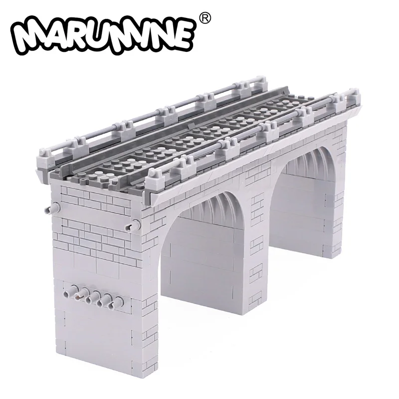 

Marumine 393PCS MOC City Trian Bridge Bricks Build Model Kit High-Speed Railway with Straight Track 53401 DIY Street View Blocks