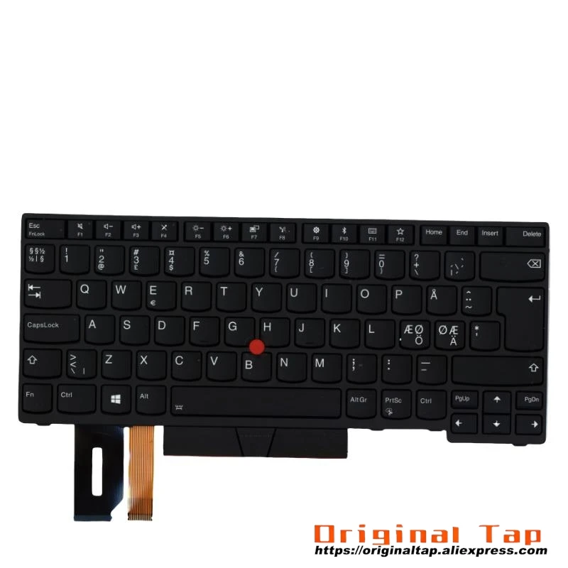 NDC Nordic Backlit Keyboard for Lenovo Thinkpad E480 E485 E490 T480S T490 T495 P43S L480 L490 L380 L390 Yoga 01YP319 01YP479 01Y