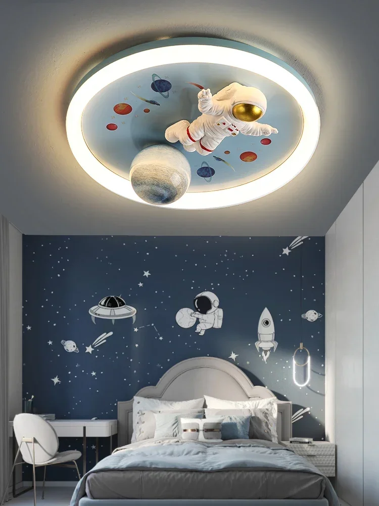 

Astronaut rocket ceiling light kids room light modern fashion cartoon round cartoon boy bedroom creative light fixture