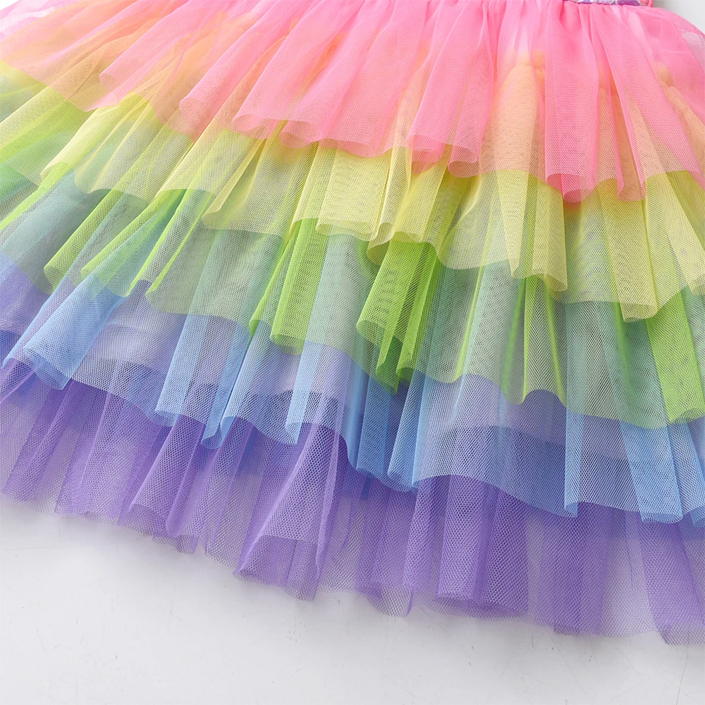 DXTON Kinderkleid für Mädchen, Meerjungfrau, ärmellos, Baby- und Kleinkind-Prinzessinnenkleid, Sommer, Strandurlaub, Kinderkleidung, Mädchen-Mesh-Kleid – Detail 5