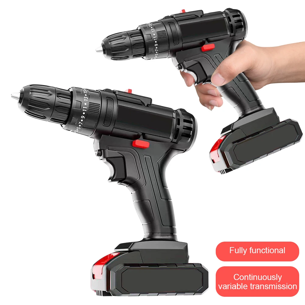 Electric Drill Cordless Drill Driver Multi-Function Small Power Screwdriver Set Variable Speed Rechargeable for Woodworking