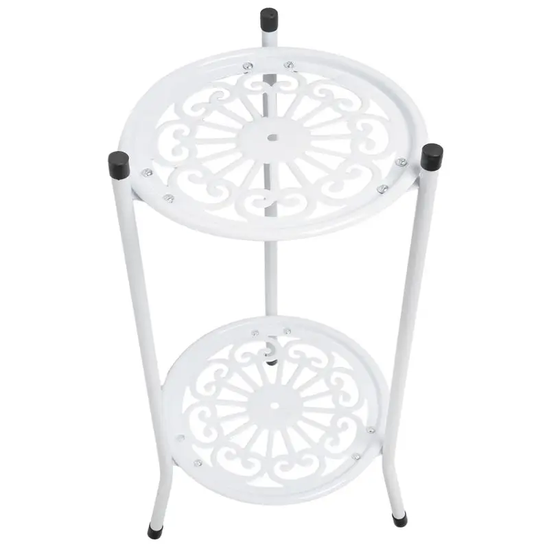 Two-Layer Elegant Metal Plant Stand Shelf Potted Plant Holder Modern Tall Plant Pot Stands For Indoor Outdoor Decor Eco-Friendly