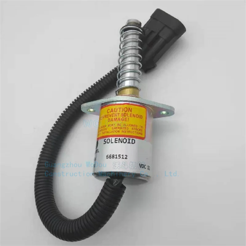 6681512Suitable for SM S70/100/160/180/200 excavator sliding steering loader 6681512 flameout solenoid valve 12V