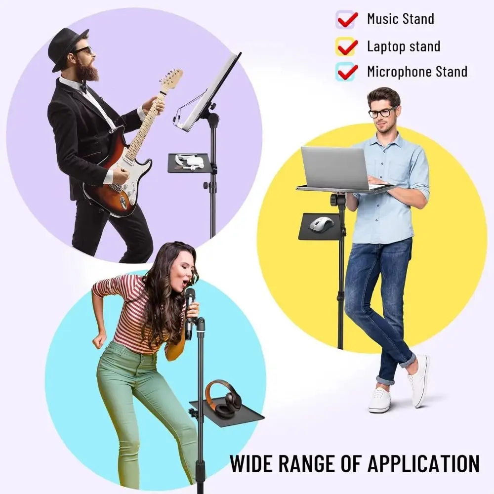 New Universal Microphone Stand Adjustable Clamp Tripod Bracket Holder Clamp Soundcard Tray for Live Streaming