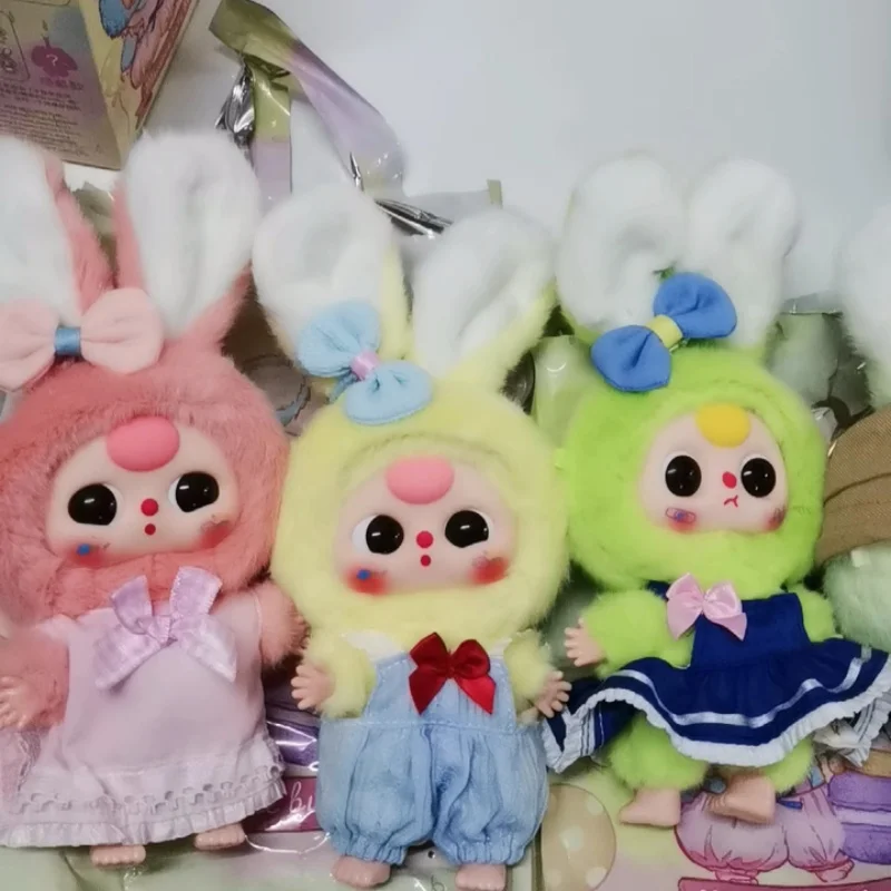 Genuine Blind Box Doll Baby Three Macaron Little Rabbit Series Tide Play Backpack Bag Pendant Mystery Box Girl Christmas Gift