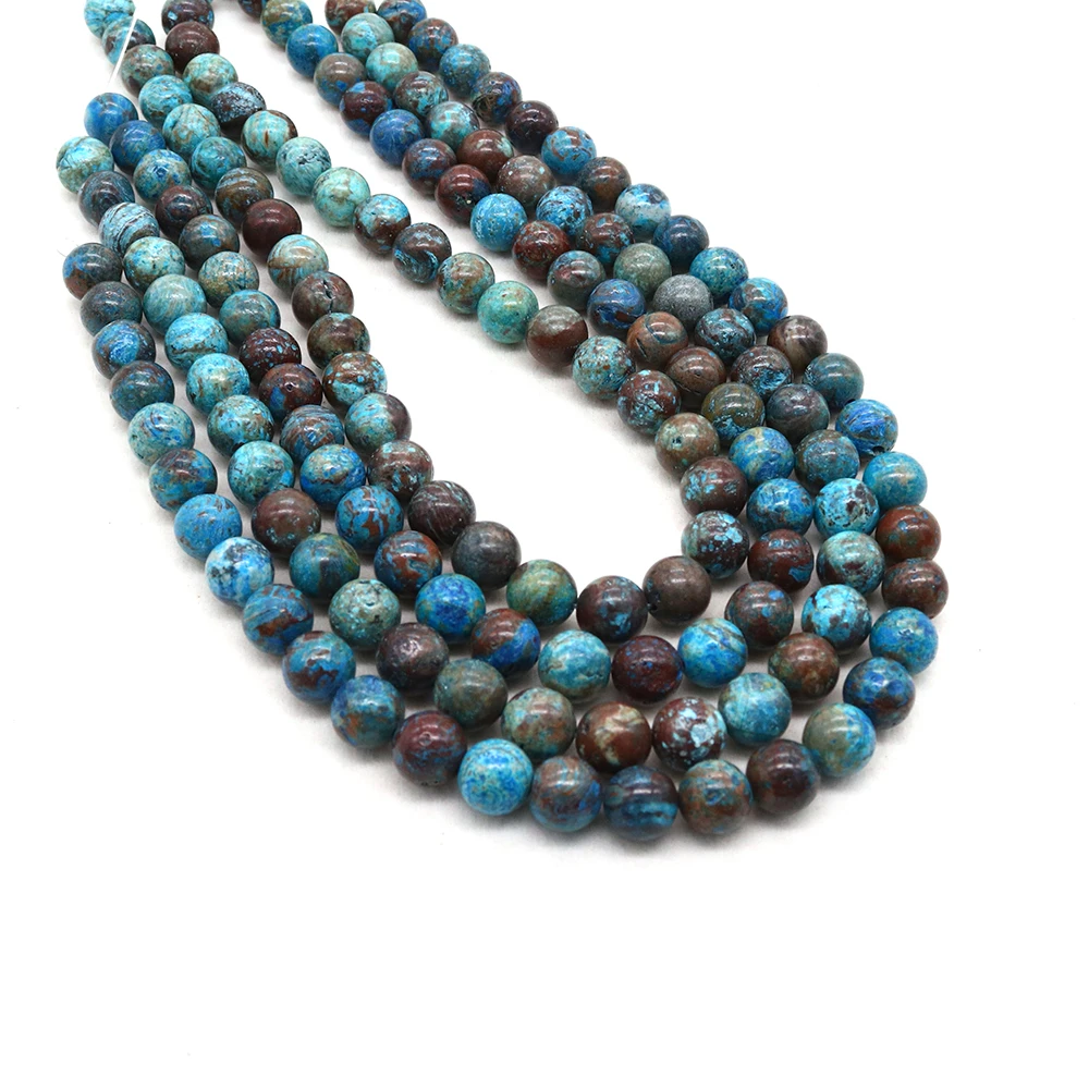 

Blue Natural Stone Bead Polished Round Smooth Loose Spacer Beads for DIY Jewelry Making Bracelet Necklace Accessories 12mm