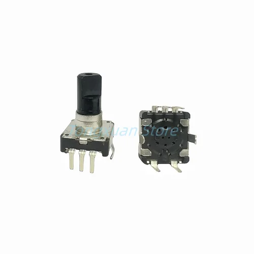 Codificador rotatorio EC12 de 360 grados, codificador de Audio RE12 de 5 pines, 30 posiciones con interruptor de botón, mango de medio eje de 13,5 MM, 1 ud.