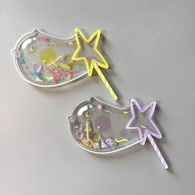 Creative Blowing Bubbles Badge Photo Frame Acrylic Shaker Charm Display Case Anime Merch Badge Storage Holder Desktop Decorative