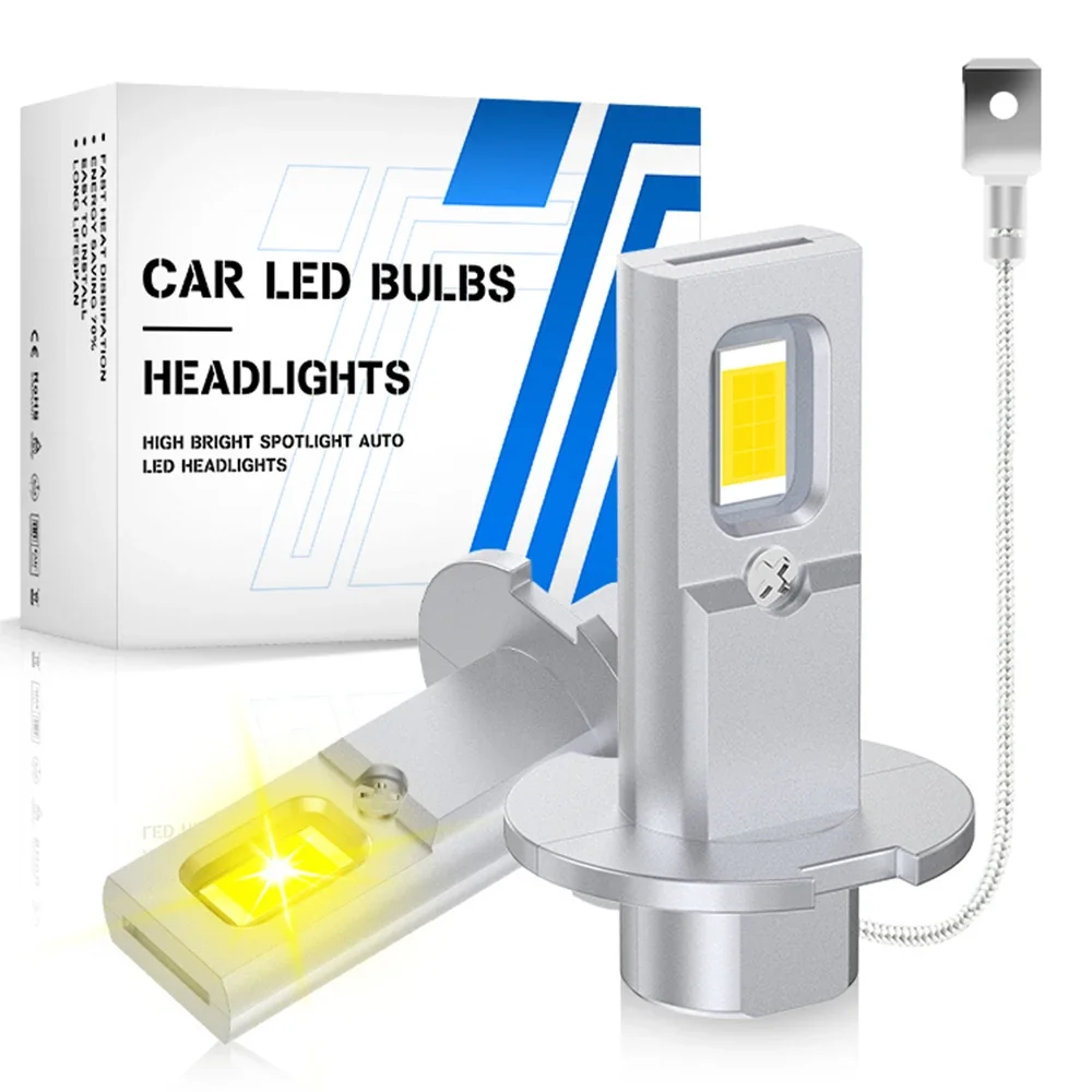 2x 3000K Golden Yellow H3 LED Headlight Bulb Canbus No Fan High Beam Car truck LED Fog Light Driving Lamp DRL 12V 12000LM 30W