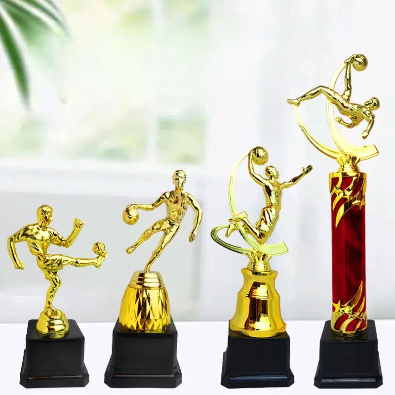 

Gold Basketball football small trophy Event championship game souvenir fans collectible decoration