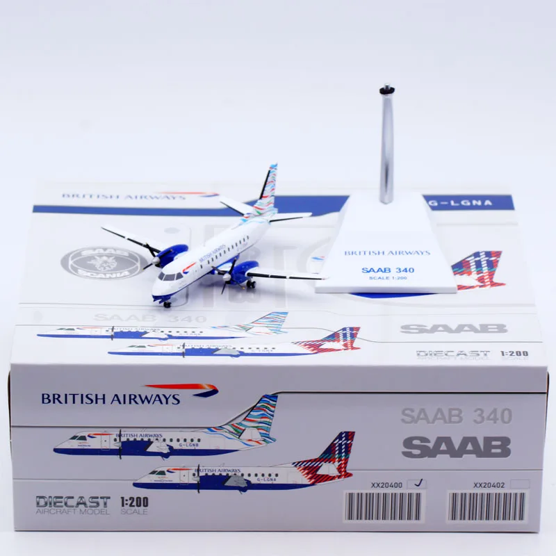 

Коллекционный самолет из сплава XX20400 в подарок JC Wings 1:200 British Airways Saab 340 Wave, литая под давлением модель самолета G-LGNB с подставкой