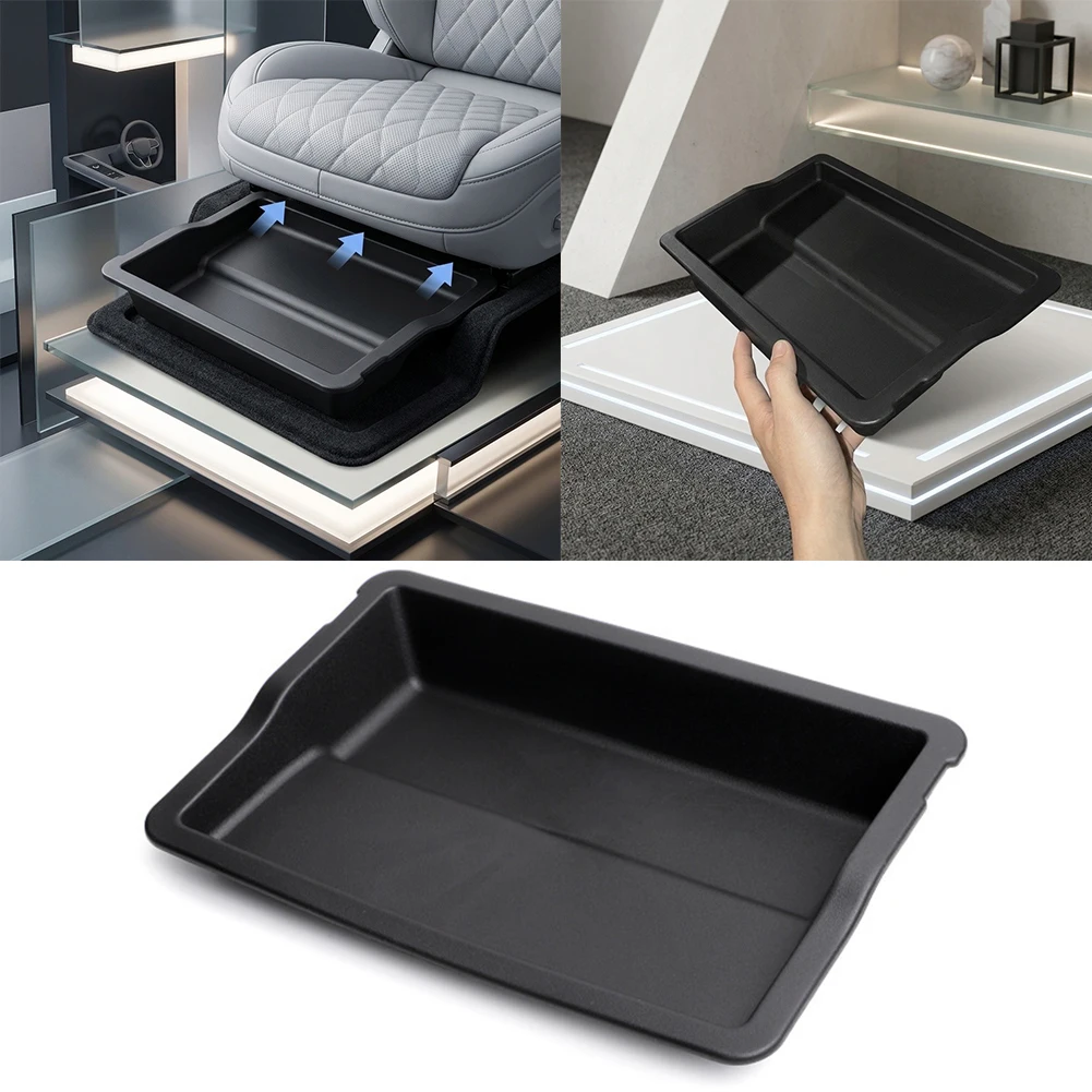1x Under-Front Seat Organiser Tray Storage Box TPE For Xpeng For G6 EV 2024-2026 Car Replacement Accessories