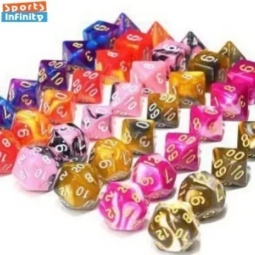 7 Pcs/set Fashion Two Color Multi-sideDigital Dices Polyhedral Games Dice Kit for DND TRPG RPG D20 D12 D10 D8 D6 D4 Table Gaming