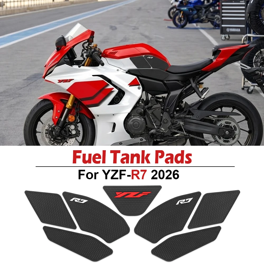 Motorcycle Rubber Fuel Tank Pad Side Knee Sticker Protector Tank Traction Slip Pads For Yamaha YZF-R7 YZFR7 YZF R7 2026