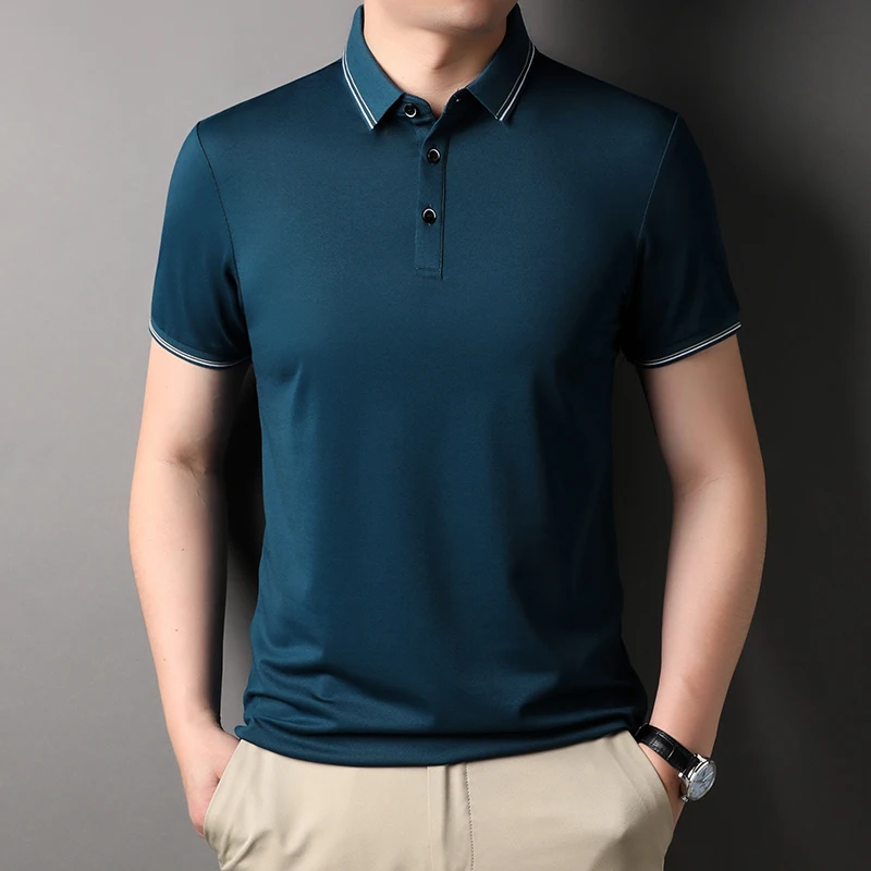 

Top Grade New Summer Brand Designer Solid Color Fashion Polo Shirts For Men Short Sleeve Casual Tops Fashions Men Clothes