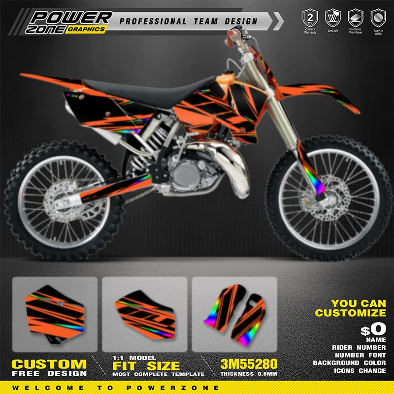 

PowerZone Custom Team Graphics Decals For 3M Stickers Kit For KTM 2003 2004 SXF 2004 EXC Motorcycle Stickers 012