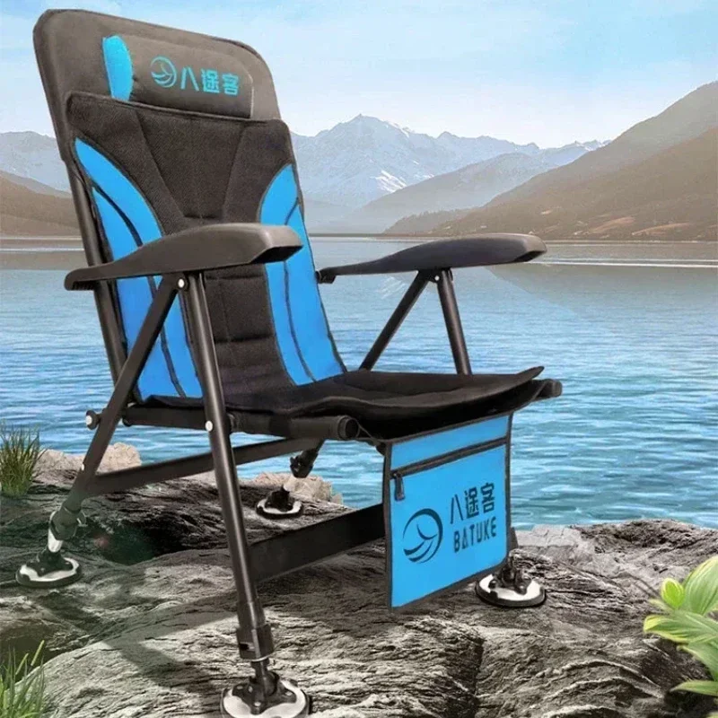 Upgraded Aviation Aluminum Chair, Thickened European Fishing Seat, All-Terrain Functional Stool, Reclining Foldable