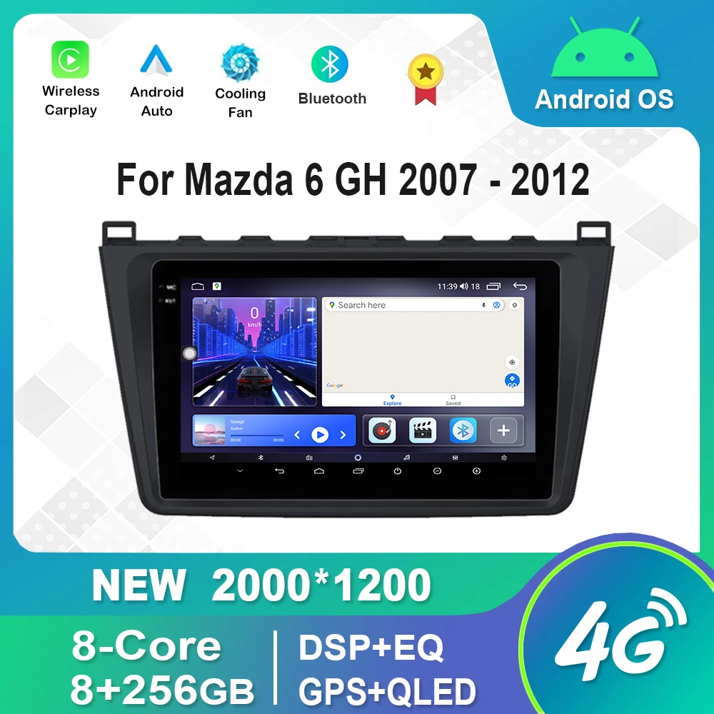 

For Mazda 6 GH 2007 - 2012 Android intelligence Car Radio Multimedia Player IPS QLED Screen GPS DSP Audio Stereo