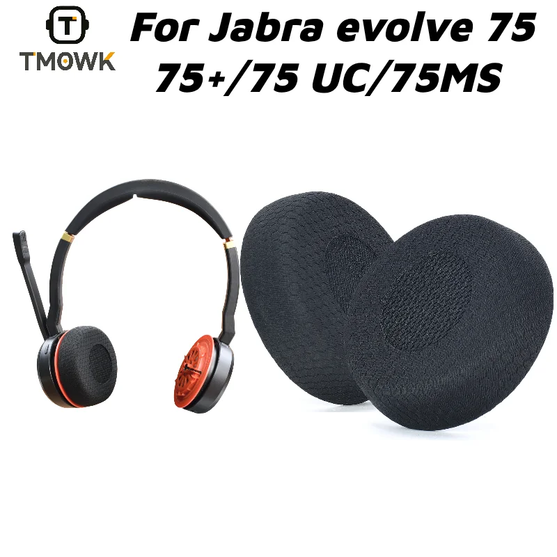 Coussinets d'oreille en mousse à mémoire de forme respirante pour Jabra Evolve 75 75+ 75 UC 75MS