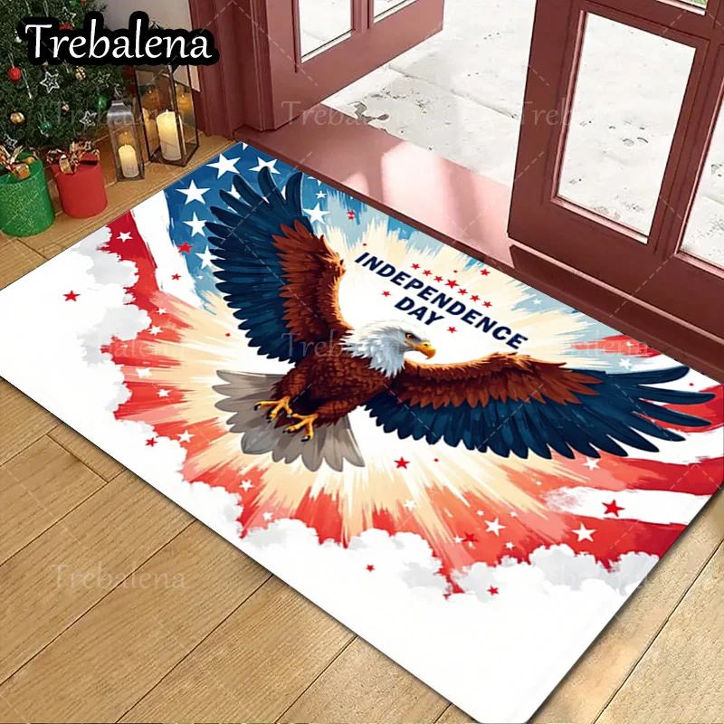 

1pc Welcome Door Mat Eagle Independence Day Flag Design Doormat Patriotic Home Decor